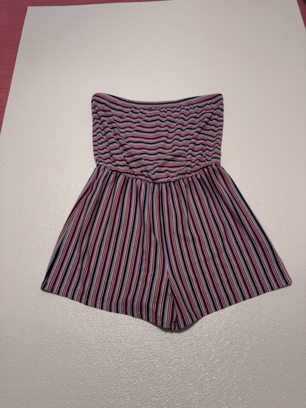 Wild Fable NWT Small Multi-Color w/Stripes Strapless Romper
